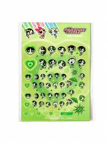 THE POWERPUFF GIRLS X SHEIN 可愛美甲貼紙 多用途水貼紙 適用於美甲、水瓶、文具與筆記本 DIY - 彩色 - 查看 5