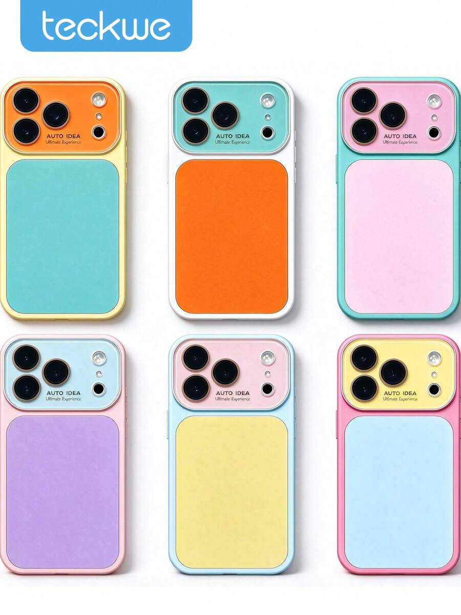 Teckwe Luxury New Phone Case: Summer Contrast-Colored Crystal Large-View Window Shockproof Dopamine Color-Block Phone Case Compatible Compatible With Iphone 18/17/16/15/14/13 Plus Pro Pro Max, Bumper Shockproof Hard Back Cover, Anti-Scratch & Anti-Fingerprint, Reinforced Drop Defense, Camera Lens Guard, Precise Cutouts, Slim Lightweight Rugged Bumper Protective Case - Multicolor - View 1