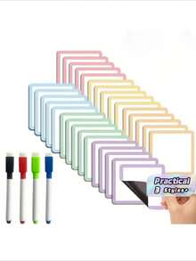 12 Reusable Magnetic Notes, 4X4 Inches – Back‑To‑School Special – Erasable Labels For Whiteboards, Refrigerators, Lockers, And More – Perfect For Office And Classroom Organization Or Home Reminders - Multicolor - View 2