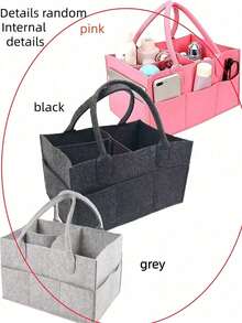 1PC Handheld Felt Storage Bin Large Capacity Portable Car Organizer Tote Bag For Home Office Travel Gift Box Multiple Colors For Birthday Holiday - Multicolor - View 18