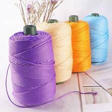 1Roll 230g /200m Colorful Twisted Braided Rope, Hollow Cord For DIY Craft, Handmade Bag, Drawstring Belt Accessories, Decorative Polypropylene Fiber String,Crochet Thread, Hand-Crocheted Bag Thread,Cushion ,Hat ,Modern Solid Color Polyamide DIY Yarn - multicolor - View 8