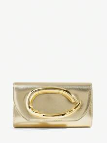 Soiraine Stylish Metal Arm-In-Arm Bag, Suitable For Parties - Gold - View 6