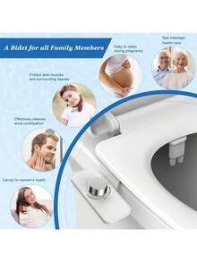 1 Cold Water Detachable Toilet Bidet - Detachable - Space-Saving Bidet, Easy To Install And Convenient To Use - White - View 5