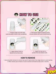 THE POWERPUFF GIRLS X SHEIN 可愛美甲貼紙 多用途水貼紙 適用於美甲、水瓶、文具與筆記本 DIY - 彩色 - 查看 4
