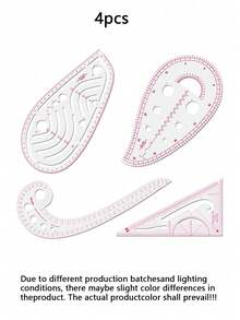 Multi‑Purpose Garment Sewing Measuring Tools, Fashion Design Pattern Drafting Ruler, Suit Tailoring Curve Ruler, Button Position Gauge, Flexible Soft Measuring Tape, Professional Clothing Cutting And Calibration Tools For Dressmakers - Transparent - View 17
