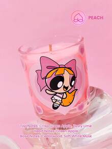 THE POWERPUFF GIRLS X SHEIN شمعة عطرية فتيات القوة (بودرة) - خوخ - مشاهدة 1