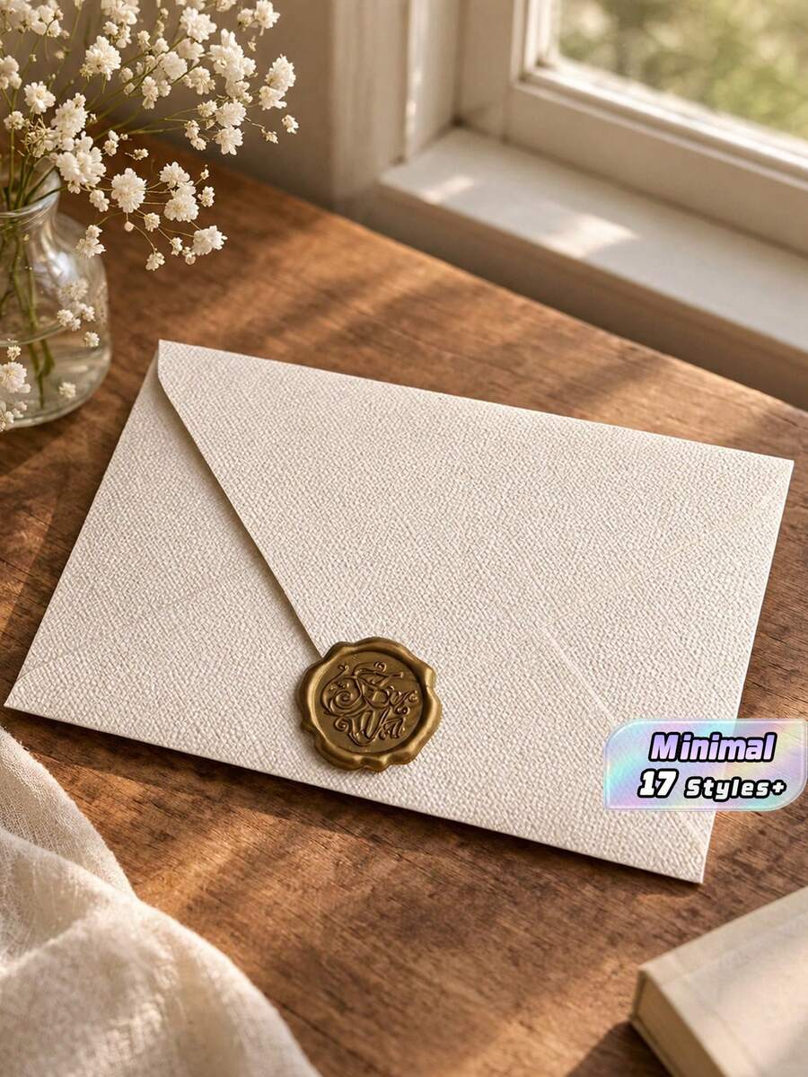 2pcs Plain Envelopes, Vintage Multipurpose Envelopes, Office Envelopes, Wedding Invitations, Love Letters, Greeting Cards, New Year Friend Gifts, Stationery, Wax Seals - Multicolor - View 1