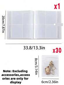 Frosted Transparent Jewelry Storage Book, 30 Anti-Oxidation Sealed Bags, Portable Dustproof Organizer Album For Rings Earrings Necklaces Bracelets Beads Cords, Gift For Jewelry Lovers - Multicolor - View 16