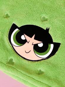 THE POWERPUFF GIRLS X SHEIN 1件裝卡通乾髮帽，適合不同髮量，居家浴室裝飾 - 綠色 - 查看 7