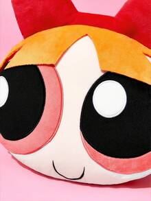 THE POWERPUFF GIRLS X SHEIN 1件裝 Blossom 車用頸枕，彈性束帶適用於大多數車型，可愛卡通造型裝飾枕，可用於車內 - 橘色 - 查看 5