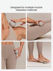 GLOWMODE Extra Love Smooth Silicone Massage Ball For 360° Muscle Relaxation & Recovery Yoga Pilates Studio Gym Workout Fitness Wellness Accessory - Milk tea color - View 2