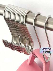 10 Heavy Duty Stainless Steel S-Shaped Hooks - Versatile Metal Hooks For Kitchens, Workshops, Bathrooms, And Gardens. - Multicolor - View 1