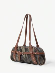 Viva Strut Ladies Shoulder Bag, Brown Rivet Strap Design Boston Bag, Star Pendant Pendant, Sweet And Cool Hot Girls Y2K Street Style, Daily Shopping Party - camouflage - View 2