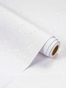 Pink Glitter Gift Wrapping Paper Roll, Light Pink Paper Scraps Pattern, Solid Color Wrapping Paper, Suitable For Birthdays, Valentine's Day, Romantic Styles, Weddings, Graduation Ceremonies, Birthdays, DIY Bouquets, Birthday Gift Packaging - White - View 2