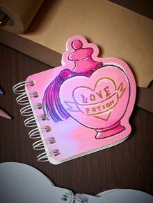 HARRY POTTER X SHEIN 60 Special-Shaped Coil Books, Cartoon Cute Hand Account, Student Thickened Notes, High-Value Portable Diary - Love Potion - View 2
