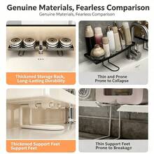 1pc Bathroom Countertop Storage Rack, Faucet And Sink Top Storage Tray, Space-Saving Washbasin Organizer, For Bathroom Toiletries And Cosmetics Storage, Minimalist Design, Fits Various Bathroom Decor, Effectively Saves Washbasin Countertop Space - Multicolor - View 8