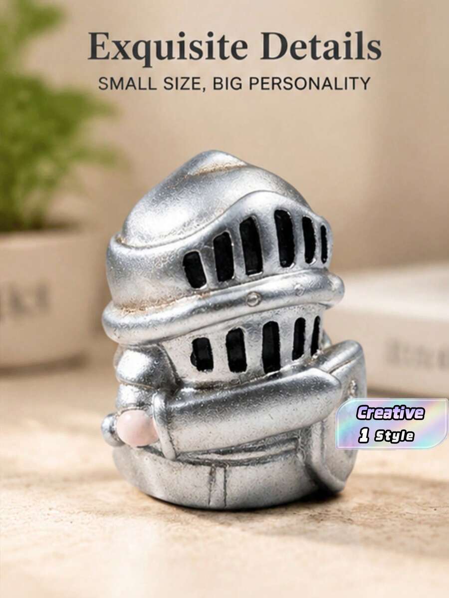 Cute Paladin Dwarf Figurine, Medieval Knight Gnome Desktop Home Ornament - multicolor - View 1