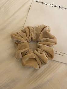 Hatastic 4pcs Women's Brown Gold Velvet Autumn/Winter Fashion Versatile Thickened Large Intestine Hair Hoop For Bathing, Christmas Gift - Multicolor - View 11