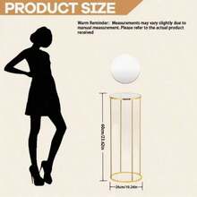 1pc/3pcs Gold Metal Cylindrical Base Stand With Acrylic Plate, Elegant Round Display Pillar, Suitable For Party Decoration, Vase And Home Decor, Birthday, Wedding Or Event Backdrop, Wedding Decoration Platform - Gold - View 12