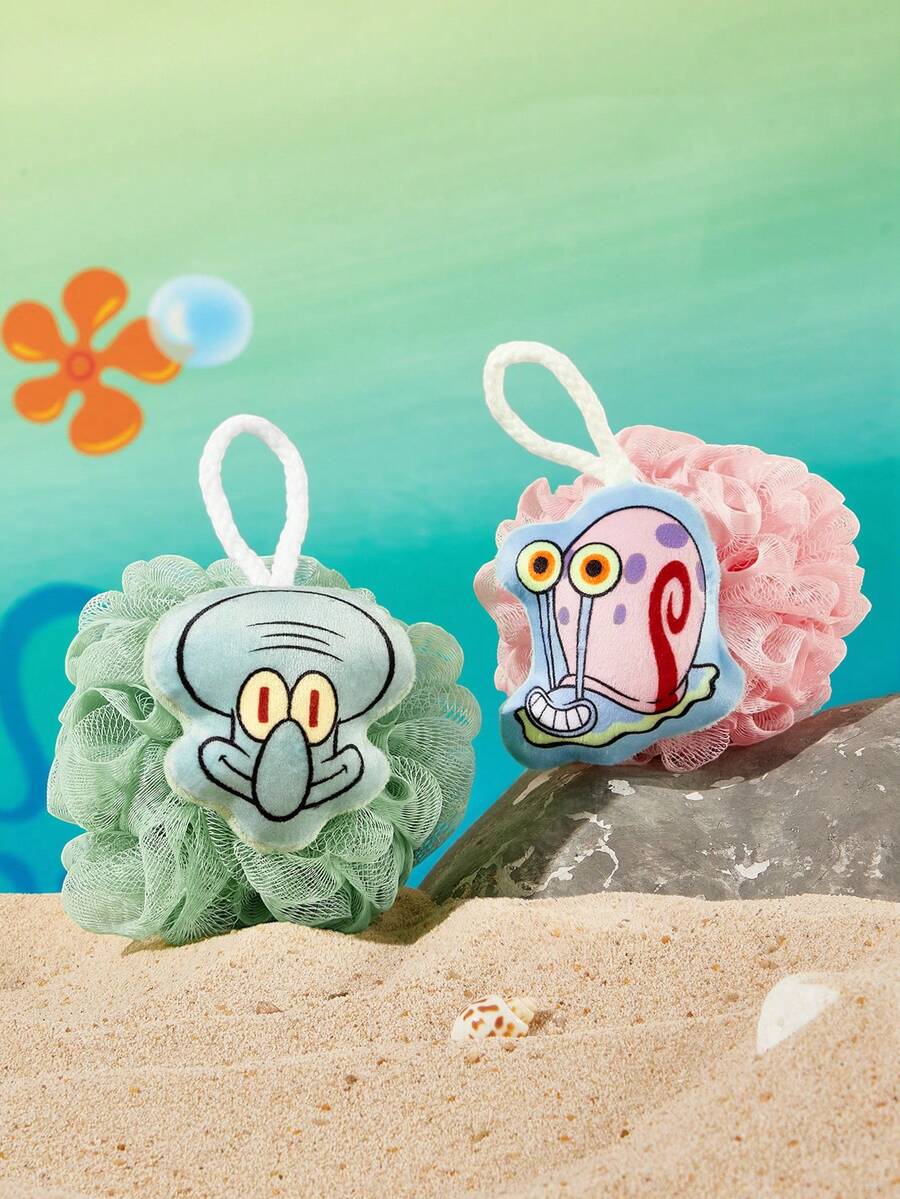 SpongeBob SquarePants | SHEIN 1Pc/3pc Cute Three-Dimensional Bath Ball, Super Soft Foaming Net - Multicolor - View 1