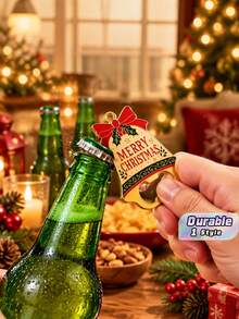 Creative Metal Bottle Opener, Magnetic Fridge Magnet, Multifunctional Beer Opener, Holiday Decorative Ornament - C - View 1
