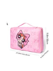 THE POWERPUFF GIRLS X SHEIN Black Yellow Bat Totem Travel Packing Bag, S/M/L Sizes, Zipper Closure, Luggage Organizer Pouch For Clothes Sorting During Trips And Business Travel - Multicolor - View 9