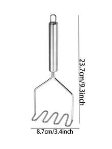 Haus Hana Stainless Steel Potato Masher Wavy Telescopic Potato Press Nylon Potato Press Potato Masher Potato Press - Multicolor - View 10