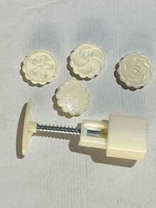 1 Sets Of Flower Shaped Mooncake Molds, 50g Cake Molds, DIY Manual Pressing, Sugar Flipping Mooncake Decoration, Biscuit Baking Tools - White - View 8
