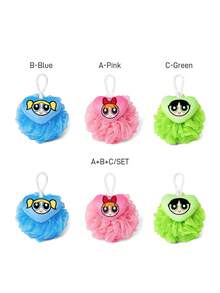 THE POWERPUFF GIRLS X SHEIN 1Pc/3pc Cute Three-Dimensional Bath Ball, Super Soft Foaming Net - Multicolor - View 3