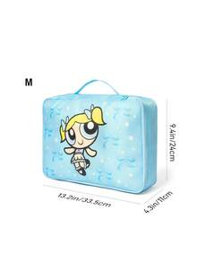 THE POWERPUFF GIRLS X SHEIN Black Yellow Bat Totem Travel Packing Bag, S/M/L Sizes, Zipper Closure, Luggage Organizer Pouch For Clothes Sorting During Trips And Business Travel - Multicolor - View 8
