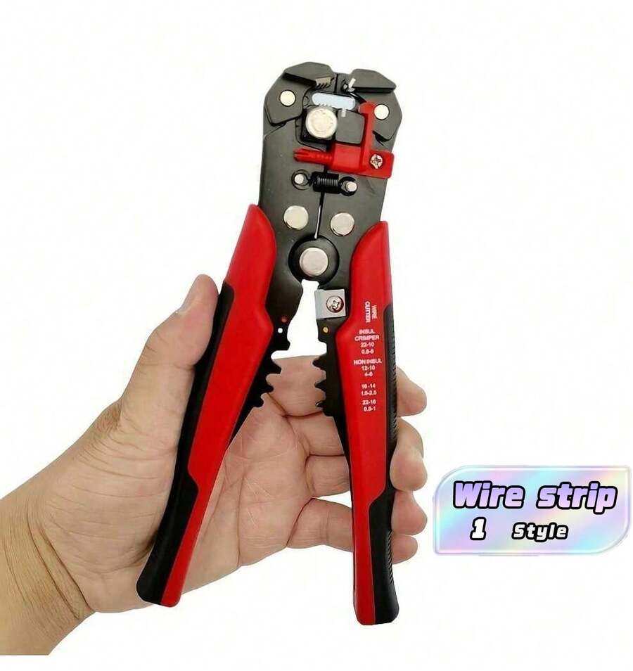 Professional Electrician Automatic Wire Stripping Pliers - Multifunctional, 24-10AWG Range, Fast Stripping And Cutting Cable Crimping Tool, With Anti Slip Grip, Used For Home Decoration, Home Appliance Repair And Car - Multicolor - View 1