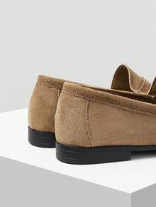 Mnmlis Women's Fashion Casual Pleated Round Head Loafer Commuter Shoes - Khaki - View 3