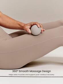 GLOWMODE Extra Love Smooth Silicone Massage Ball For 360° Muscle Relaxation & Recovery Yoga Pilates Studio Gym Workout Fitness Wellness Accessory - Milk tea color - View 3