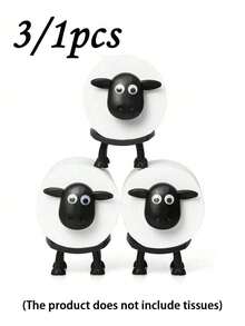 1/3pcs Sheep Shaped Toilet Paper Holder, Fun 3D Printed Black Sheep Design, Freestanding Toilet Paper Storage Rack, Suitable For Bathroom Shelf, Housewarming Gift, Bathroom Decor And Kitchen - Multicolor - View 2