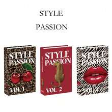 3pcs/Set Premium Paper Faux Decorative Books, American Vintage Style Fake Books, Living Room, Study Home Decor Statue Display, Stackable Holiday Decoration - Passion - View 9