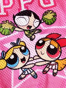 THE POWERPUFF GIRLS X SHEIN 1件夏季粉色透氣網眼寵物背心，可愛飛翔女警PPG字母印花無袖背心，輕量涼感，適合小狗和小貓日常穿著 - 粉色 - 查看 2