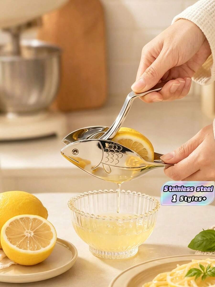 1pc Stainless Steel Lemon Squeezer, Creative Fish-Shaped Manual Citrus Juicer, Handheld Lime And Lemon Wedge Press, Portable Fruit Juicing Tool For Kitchen, Bar, And Restaurant