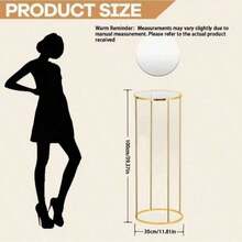 1pc/3pcs Gold Metal Cylindrical Base Stand With Acrylic Plate, Elegant Round Display Pillar, Suitable For Party Decoration, Vase And Home Decor, Birthday, Wedding Or Event Backdrop, Wedding Decoration Platform - Gold - View 11
