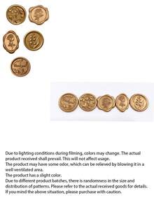 100pcs Wax Seal Stickers, Wedding Invitation Envelope Seals, Self-Adhesive Vintage Gold Stickers, Suitable For Invitations, Envelopes, Gift Packaging, Parties, Christmas - bronzer - View 2
