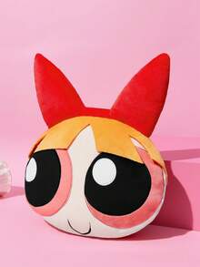 THE POWERPUFF GIRLS X SHEIN 1件裝 Blossom 車用頸枕，彈性束帶適用於大多數車型，可愛卡通造型裝飾枕，可用於車內 - 橘色 - 查看 4