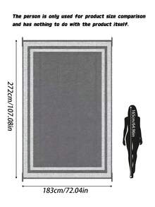 Double‑Sided Waterproof Plastic Grass Mat, Durable Non‑Slip Outdoor Rug, All‑Weather Plastic Floor Mat For Garden, Patio, Camping, Poolside, Backyard, Balcony And Picnic, Outdoor Entrance Decor Mat In Black & Beige - A - View 3