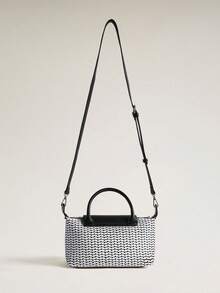 Wovira Ladies Slanted Shoulder Bag, Woven Bag Handmade, Black And White Contrasting Colors, Simple Old Money Urban Fashion, Suitable For Daily Commuting - Black and White - View 6