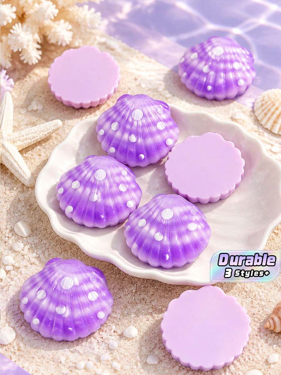 0.98 Inch / 2.5cm Resin Seashell Decor, Mini Artificial Seashell Ornament For Wedding, Holiday, Home Crafts & Home Decor Accessories - Gradient purple - View 1