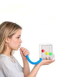 Breathing Trainer, Pulmonary Function Improvement Trainer, Breathing Vital Capacity Tester, Respiratory Exercise Device, Measuring Tool - Multicolor - View 2