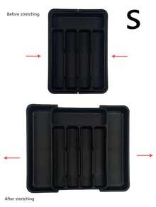 Large Capacity Tableware Organizer, Expandable Dinnerware Storage Box | Flat Tableware Storage Shelf For Kitchen, Plastic Organizing Box, Suitable For Spoons, Forks, Knives - Multicolor - View 13