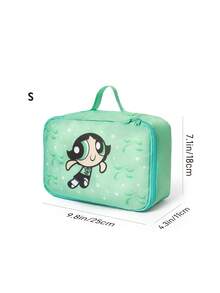 THE POWERPUFF GIRLS X SHEIN Black Yellow Bat Totem Travel Packing Bag, S/M/L Sizes, Zipper Closure, Luggage Organizer Pouch For Clothes Sorting During Trips And Business Travel - Multicolor - View 7