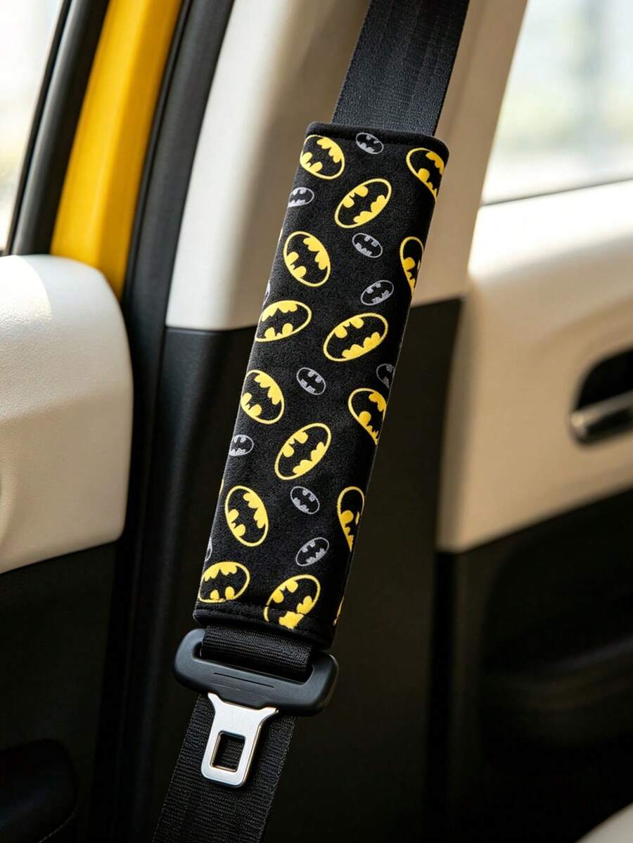 BATMAN X SHEIN 汽車安全帶肩部護套 柔軟防勒舒適款 車用肩墊 通用四季使用 汽車安全肩部用品 尺寸:23 * 6CM - 蝙蝠俠 - 查看 1