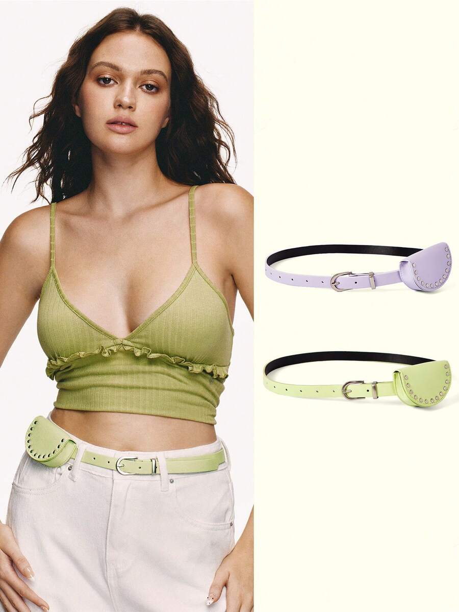 Popjeli Rivet Fashion Women's Waist Bag Suitable For Party And Pants - Multicolor - View 1