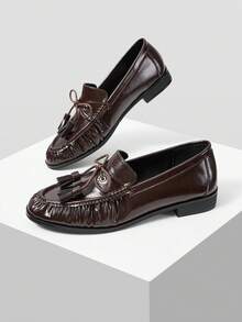 Mnmlis Women's Fashion Elegant Bow Flat Shoes - Coffee Brown - View 5