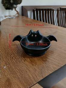 1PC Standard Size 3D Printed Plastic Durable Lightweight Non Slip Scratch Resistant Easy Clean Cute Bat Shape Decorative Storage Bowl Tray Organizer In 2 Colors For Halloween Thanksgiving Home Office Desk Shelf Cabinet Housewarming Gift - Multicolor - View 9